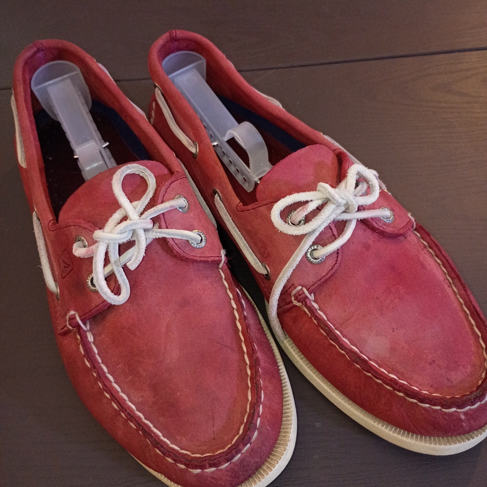 Sperry Crimson Boat Shoes with Dark Antiquing. Men's 10M Used - Picture 6 of 6